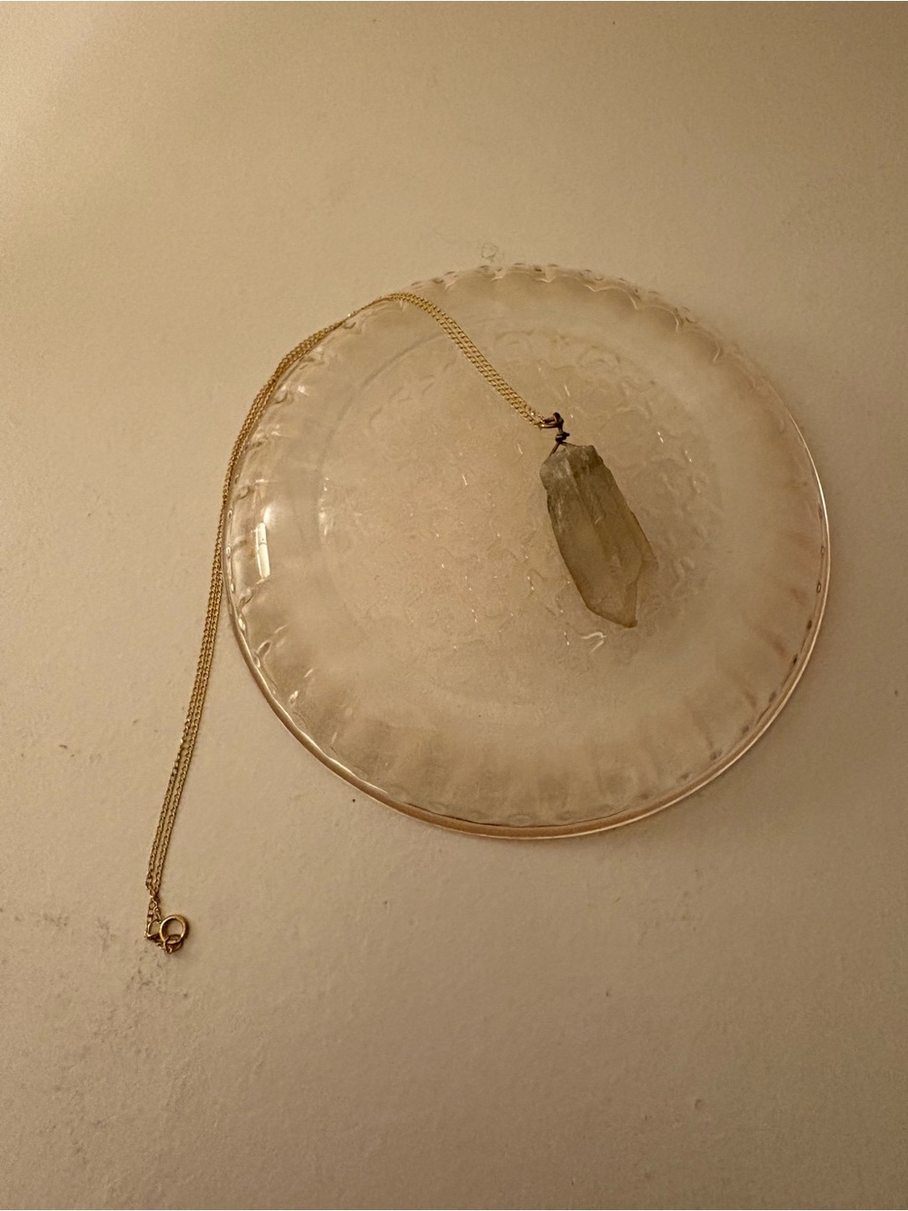 Gold Chain Necklace with Crystal Pendant